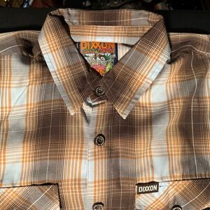 Dixxon “The Pismo” Brown and White Plaid Men's Shirt
